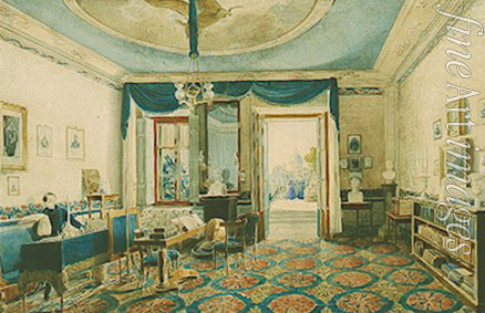 Unbekannter Künstler - Das Arbeitszimmer des Kanzlers Fürsten Alexander M. Gortschakow in Florenz