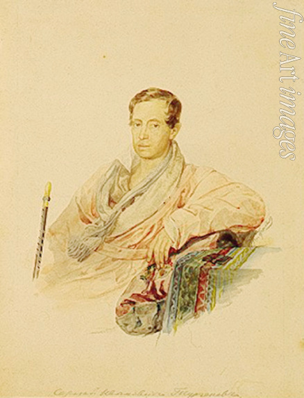 Brüllow (Briullow) Karl Pawlowitsch - Porträt von Sergei Iwanowitsch Turgenew (1792-1827)