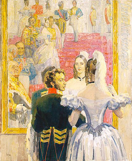 Uljanow Nikolai Pawlowitsch - Dichter Alexander Puschkin mit seiner Gattin im Anitschkow-Palast