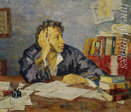 Ulyanov Nikolai Pavlovich - Portrait of the poet Alexander Sergeyevich Pushkin (1799-1837)
