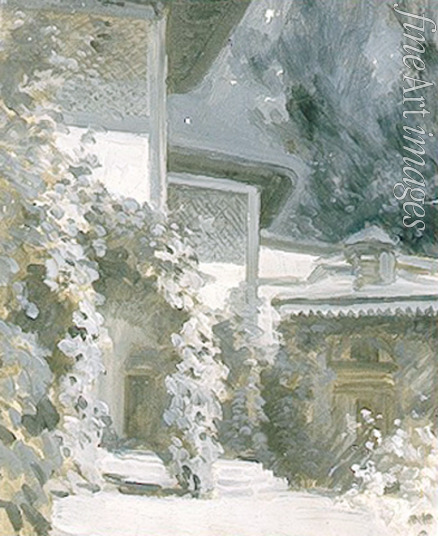 Korowin Konstantin Alexejewitsch - Palast in Bachtschyssaraj. Illustration zum Gedicht Die Fontäne von Bachtschisarai von A. Puschkin