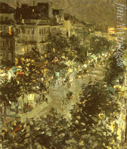 Korowin Konstantin Alexejewitsch - Paris bei Nacht, Boulevard des Italiens