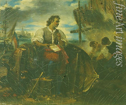 Devéria Achille - Tsar Peter I in Holland