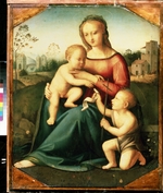 Italienischer Meister - Madonna und Kind mit dem Johannesknaben