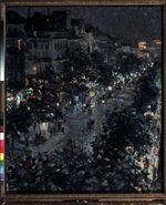 Korowin, Konstantin Alexejewitsch - Paris bei Nacht, Boulevard des Italiens