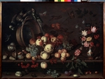 Ast, Balthasar, van der - Stilleben mit Obst, Blumen und Papageien