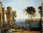 Lorrain, Claude - Blick auf die Küste mit Apollon und der Sibylle von Cumae