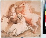Italienischer Meister - Kämpfende Pferde