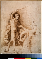 Mantegna, Andrea - Junge, mit dem Drachen kämpfend