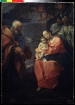 Carracci, Lodovico - Die Heilige Familie unter einer Palme (Ruhe auf der Flucht nach Ägypten)