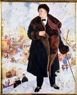 Kustodiew, Boris Michailowitsch - Porträt von Sänger Fjodor Iwanowitsch Schaljapin (1873-1938)