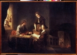 Rembrandt van Rhijn, (Schule) - Christus im Hause von Martha und Maria