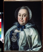 Antropow, Alexei Petrowitsch - Bildnis der Hofmeisterin Gräfin Maria Andrejewna Rumjanzewa (1698-1788), geb. Matwejewa