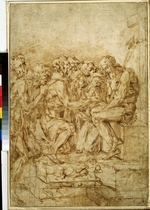 Bandinelli, Baccio - Christus mit Sinnbilder der Passion, von sieben Figuren umgeben