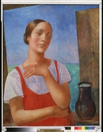 Petrow-Wodkin, Kusma Sergejewitsch - Junge Frau in sommerlicher Kleidung