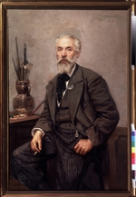 Grandkowski, Nikolai Karlowitsch - Porträt des Malers Konstantin Sawizki (1844-1905)