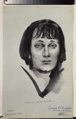 Tyrsa, Nikolai Andrejewitsch - Porträt von Dichterin Anna Achmatowa (1889-1966)