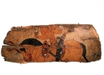 Sogdische Kunst - Schild mit einem Reiter (Fragment)