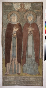 Russischer Meister - Heiligen Peter und Febronia von Murom (Kirchliche Stickerei)