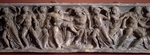 RÃ¶mische Antike Kunst, Klassische Skulptur - Orestes tötet Aigisthos und seine Mutter Klytämnestra (Vorderseite eines Sarkophags)