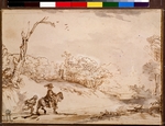 Rembrandt van Rhijn - Landschaft mit einem Reiter