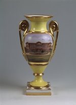 Meister von A. Popow-Manufaktur - Dekorative Vase mit Ansicht des Smolny-Instituts für adligen Mädchen