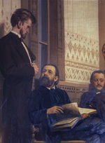Repin, Ilja Jefimowitsch - Die Komponisten Eduard Napravnik und Bedrich Smetana (Detail des Bildes Slawische Komponisten)