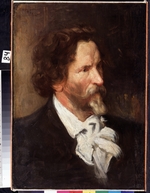 Kustodiew, Boris Michailowitsch - Porträt von Maler Ilja Jefimowitsch Repin (1844-1930)