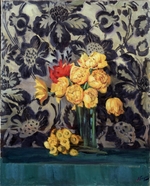 Gausch, Alexander Fjodorowitsch - Blumen (Gelb auf Schwarz)