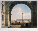 Arnout, Louis Jules - Der Palastplatz. Blick von dem Torbogen des Generalstabs aus