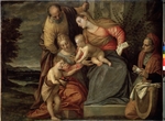 Caliari, Benedetto - Die Heilige Familie mit der heiligen Katharina, Anna und Johannesknaben