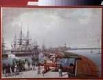 Hau, Johannes - Blick auf Reval, den Hafen und russusche Küstenartilleriestellung