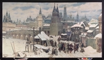 Wasnezow, Appolinari Michailowitsch - Moskau im 17. Jahrhundert. Die Allerheiligenbrücke