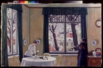 Kustodiew, Boris Michailowitsch - Im Zimmer. Winter