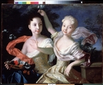 Caravaque, Louis - Porträt Großfürstinnen Anna Petrowna (1708-1728) und Elisabeth Petrowna (1709-1761)