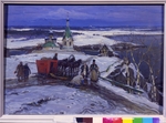 Weschtschilow, Konstantin Alexandrowitsch - Pferdeschlitten in Russland des 17. Jahrhunderts