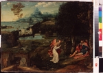 Patinier, Joachim - Landschaft mit Legende des heiligen Rochus