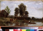 Corot, Jean-Baptiste Camille - Landschaft mit Fluss