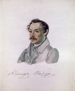 Bestuschew, Nikolai Alexandrowitsch - Porträt des Dichters, Dekabristen Fürsten Alexander I. Odojewski (1802-1839)