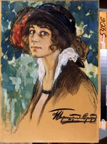 Goriuschkin-Sorokopudow, Iwan Silytsch - Bildnis der Schauspielerin Antonina Sobolschtschikowa-Samarina (1896-1971)