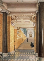 Uchtomski, Konstantin Andrejewitsch - Die Haupttreppe und Vestibül der Neuen Eremitage in St. Petersburg