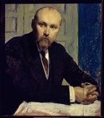 Kustodiew, Boris Michailowitsch - Porträt des Malers Nicholas Roerich (1874-1947)