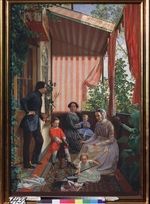 Slawjanski, Fjodor Michajlowitsch - Das Familienbild (Auf dem Balkon)