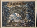 Russischer Meister - Torbogen. Bühnenbildentwurf zur Theatervorstellung