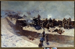 Roubaud, Franz - Die Alexander-Batterie nimmt die englisch-französische Flotte unter Beschuss am 5. Oktober 1854