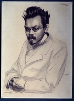 Kustodiew, Boris Michailowitsch - Porträt von Schriftsteller Alexei Michailowitsch Remisow (1877-1957)