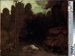 Courbet, Gustave - Landschaft mit totem Pferd