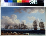 Hackert, Jacob Philipp - Die Seeschlacht von Cesme am 5. Juli 1770