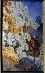 Lanceray (Lansere), Ewgeni Ewgenjewitsch - Die rote Partisanen Dagestans (Triptychon, rechte Flügel)