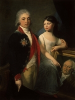 Mosnier, Jean Laurent - Porträt des Schriftstellers und Staatsmannes Iwan M. Murawjew-Apostol (1765 - 1851) mit Tochter